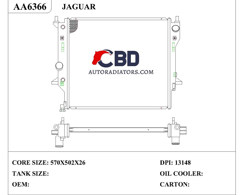 ALL ALUMINUM RADIATOR FOR JAGUAR S-TYPE 2003-2008 VANDEN PLAS 2004-2009 XF2009-2010 XJ8 2007-2009 XJR2007-2009/ DPI 13148
