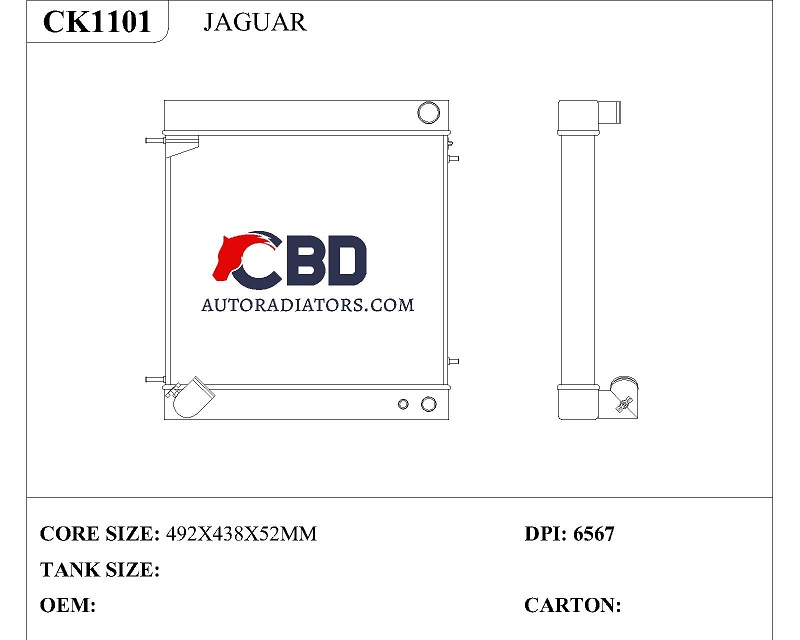 ALL ALUMINUM RADIATOR FOR JAGUAR/CC6567