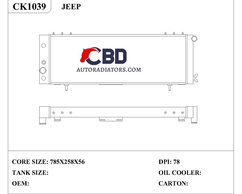 ALL ALUMINUM RADIATOR FOR JEEP 1990-1984  CHEROKEE/CC78 DPI 78