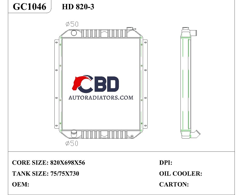 ALL ALUMINUM RADIATOR FOR KATO HD820-3/