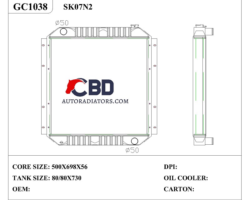 ALL ALUMINUM RADIATOR FOR KOBELCO  SK07N2/