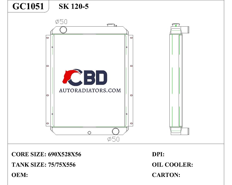 ALL ALUMINUM RADIATOR FOR KOBELCO  SK120-5/