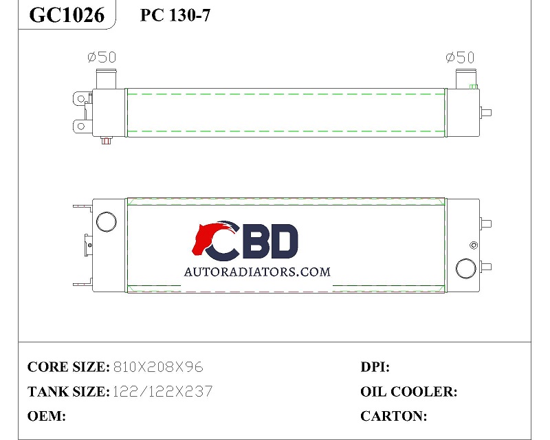 ALL ALUMINUM RADIATOR FOR KOMATSUPC130-7/