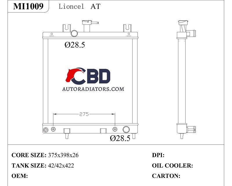 ALL ALUMINUM RADIATOR FOR LIONCEL AT/