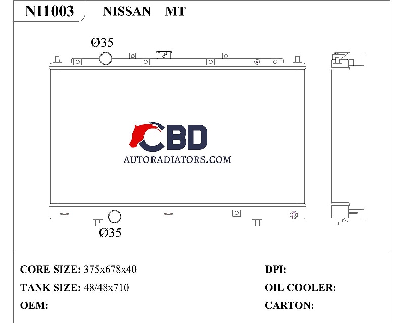 ALL ALUMINUM RADIATOR FOR NISSAN MT/