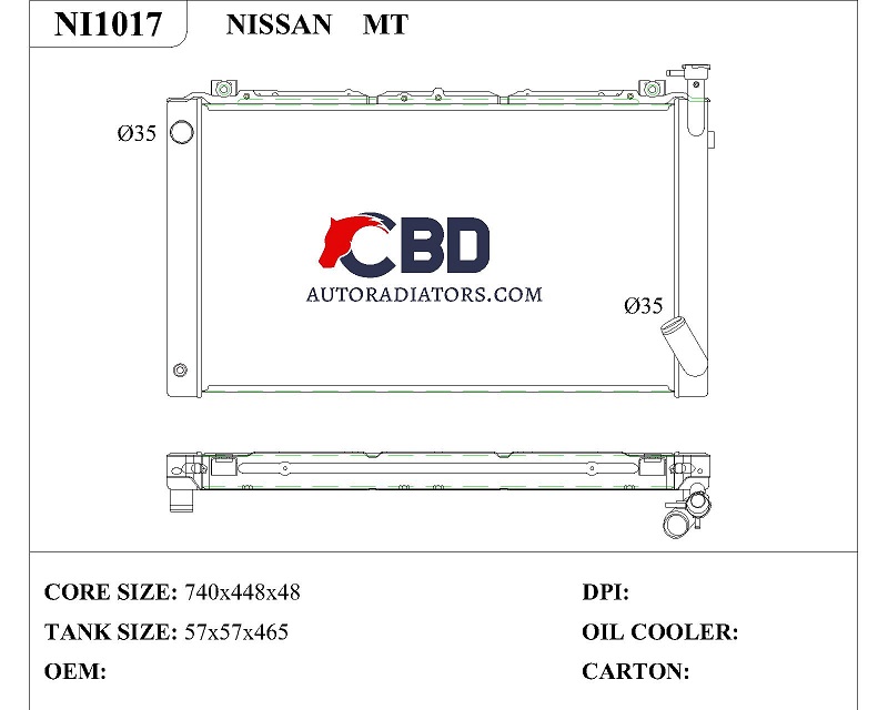 ALL ALUMINUM RADIATOR FOR NISSAN MT/