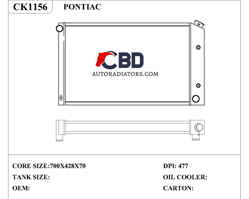 ALL ALUMINUM RADIATOR FOR PONTIAC FIREBIRD 1970-1981/ DPI 477