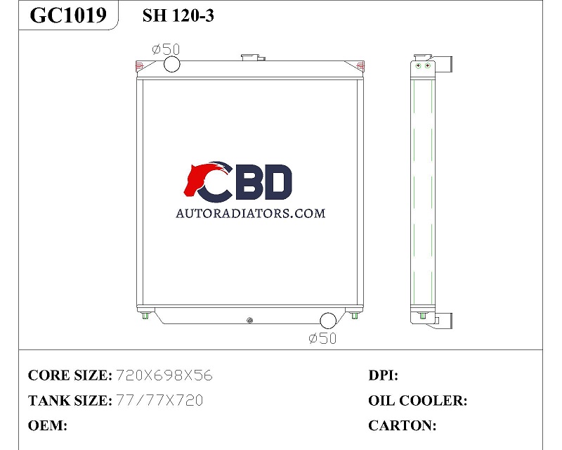 ALL ALUMINUM RADIATOR FOR SUMITOMO  SH120-3/