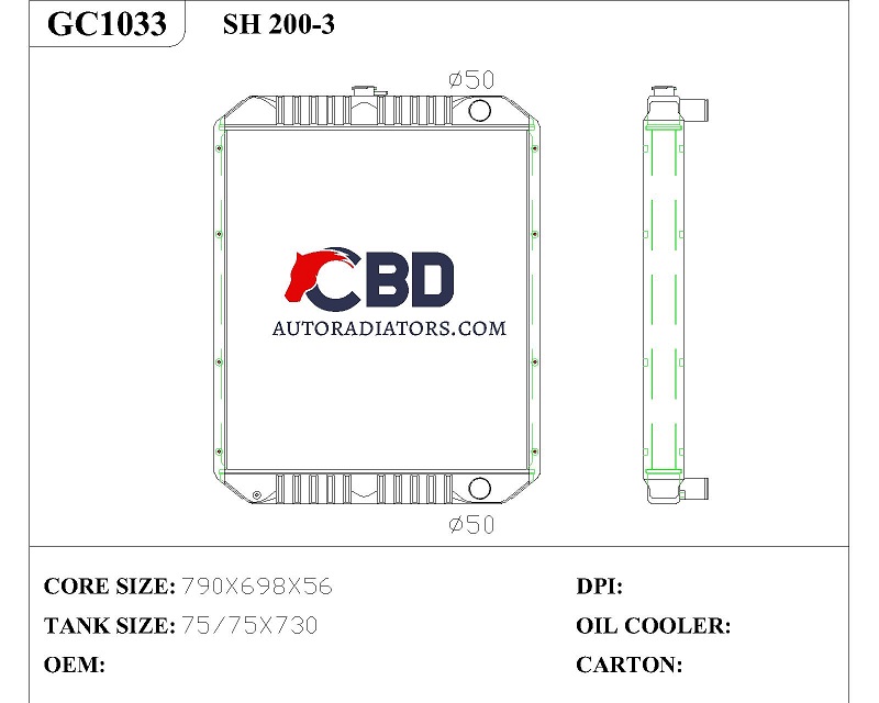 ALL ALUMINUM RADIATOR FOR SUMITOMO  SH200A3/